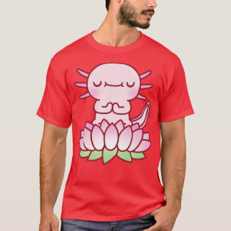 Camiseta Axolotl Cuto Meditando En Flor Lotus