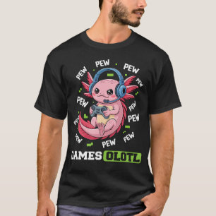 Camiseta Axolotl de Gamesolot jugando consola videojuego Ax