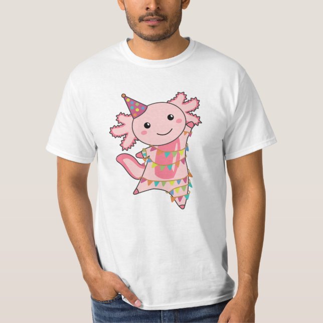 Camiseta Axolotl Desea Feliz Cumpleaños A Usted Axolotls T- (Anverso)