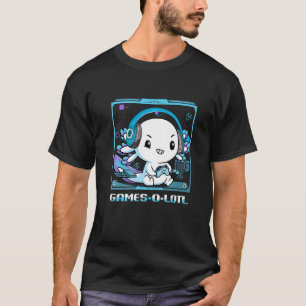 Camiseta Axolotl divertida Jugando a consola de juegos de v