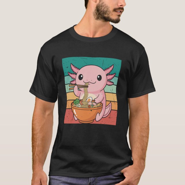 Camiseta Axolotl Eating Japanese Ramen Noodles Lovers Women (Anverso)