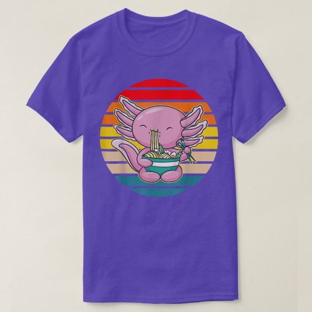 Camiseta Axolotl Eating Ramen Kawaii Anime Japanese Food Ki (Diseño del anverso)