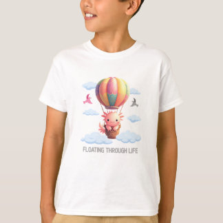 Camiseta Axolotl en un globo de aire caliente