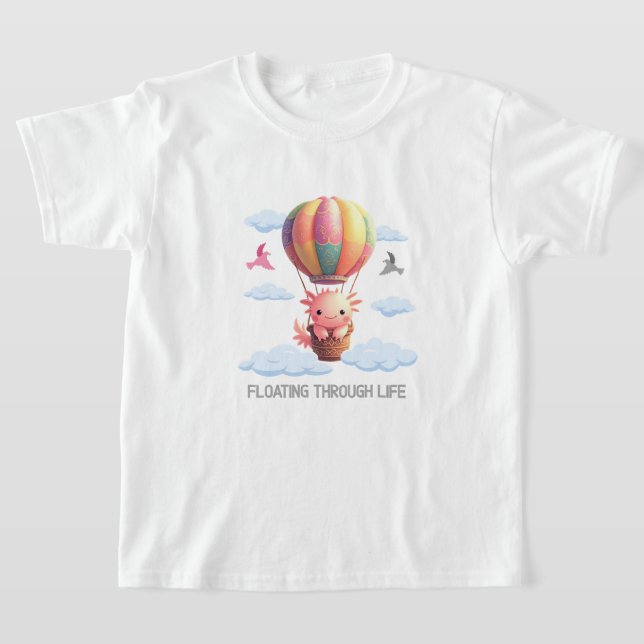 Camiseta Axolotl en un globo de aire caliente