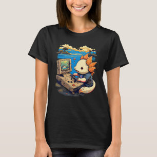 Camiseta Axolotl Fish Jugando Videojuego Lizard Gamer