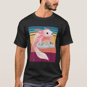 Camiseta Axolotl Fish Jugando Videojuego White Costume Liza