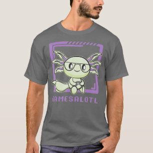 Camiseta Axolotl Fish Jugando Videojuegos Cute Gamesolotl