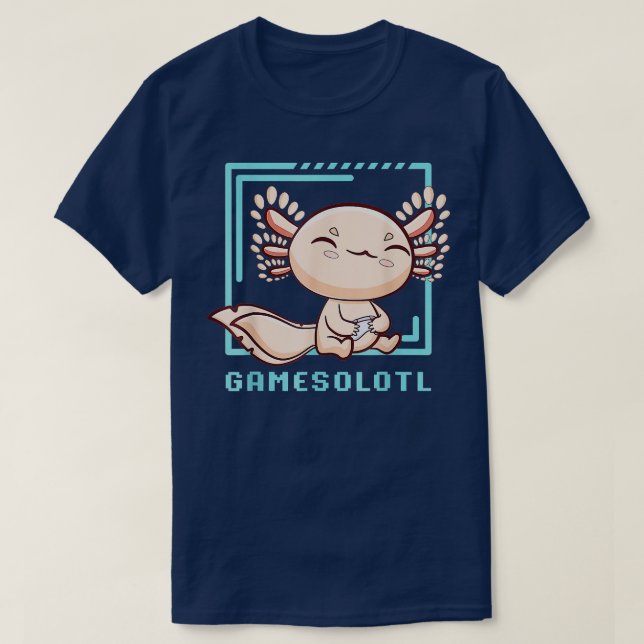 Camiseta Axolotl Fish Jugando Videojuegos Lizard Gamesolotl (Diseño del anverso)