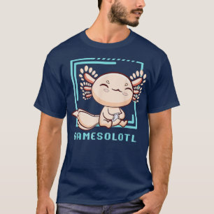 Camiseta Axolotl Fish Jugando Videojuegos Lizard Gamesolotl