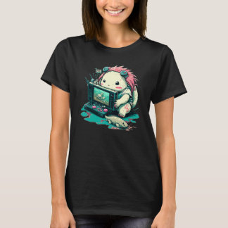 Camiseta Axolotl Fish Playing Video Game Lizard Gamer_1
