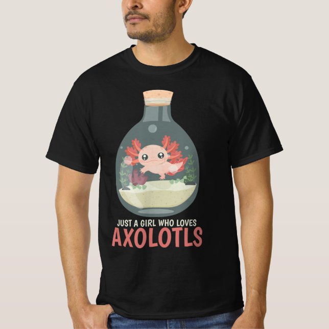 Camiseta Axolotl Fish Tank Axolotl Preguntas Cuestas Anime  (Anverso)