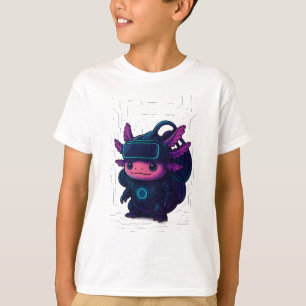 Camiseta Axolotl Futurista Cyberpunk Estilo Sci-Fi