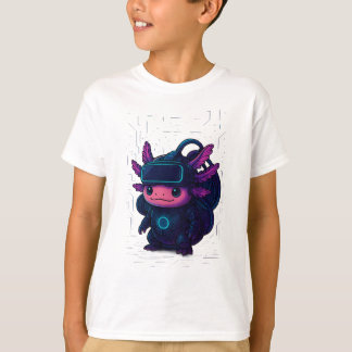 Camiseta Axolotl Futurista Cyberpunk Estilo Sci-Fi