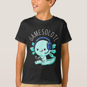 Camiseta Axolotl Gamer Anime Regalos A Los Niños Kawaii Chi