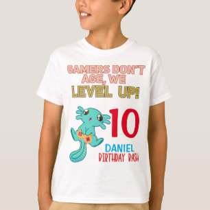 Camiseta Axolotl Gamer Birthday Boy Video Game Fiesta