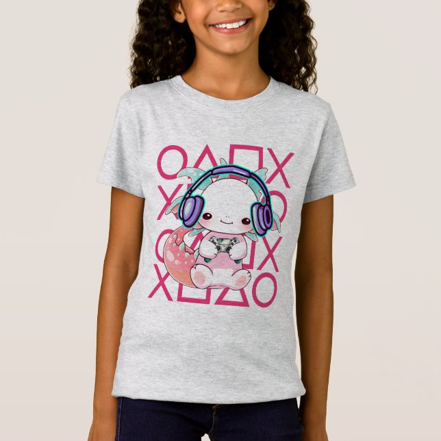 Camiseta Axolotl Gamer - Chica Gamer (Anverso)
