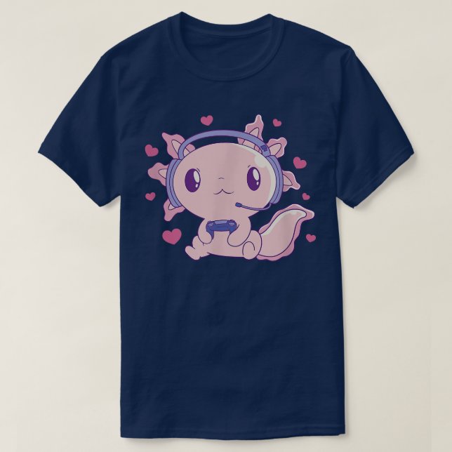 Camiseta Axolotl Gamer Gaming Cute Funny Axolotls Kawaii Ja (Diseño del anverso)