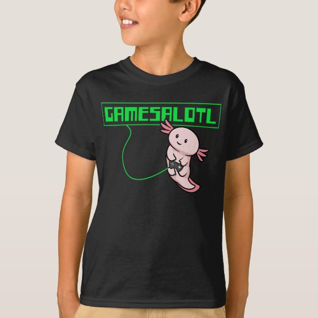 Camiseta Axolotl Gaming Gamesalotl Kawaii (Anverso)