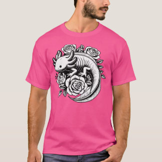 Camiseta Axolotl gótico con flores Punk picante Guay Alter