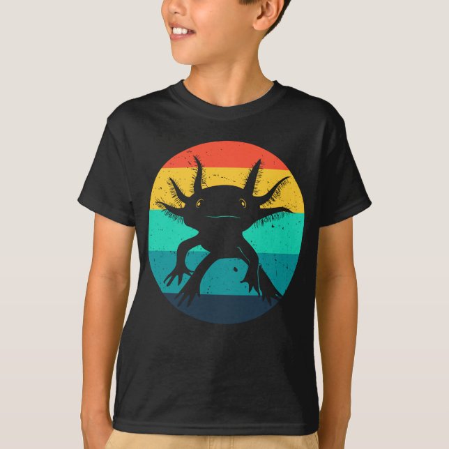 Camiseta Axolotl Gracioso Regalo Mamá Papá Niños Retro Desi (Anverso)