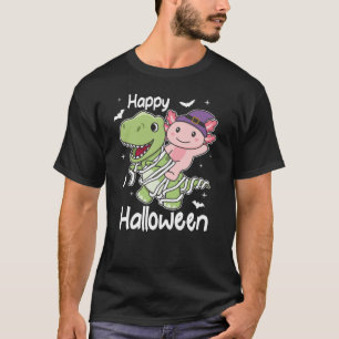 Camiseta Axolotl Happy Halloween T-rex Mummy Costume