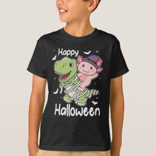 Camiseta Axolotl Happy Halloween T-rex Mummy Costume