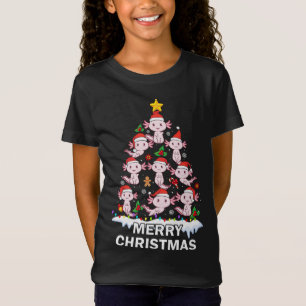 Camiseta Axolotl Iluminación del árbol de Navidad Cul Axolo