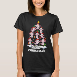 Camiseta Axolotl Iluminación del árbol de Navidad Cul Axolo