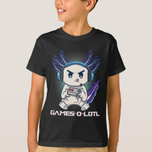 Camiseta Axolotl Jugando Videojuegos de Consola Gamesolotl