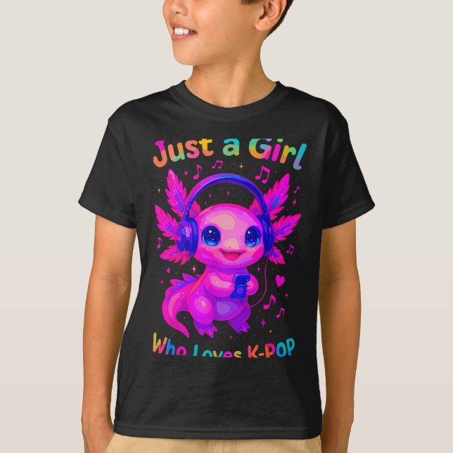 Camiseta Axolotl Just A Girl Who Loves K-p  (Anverso)
