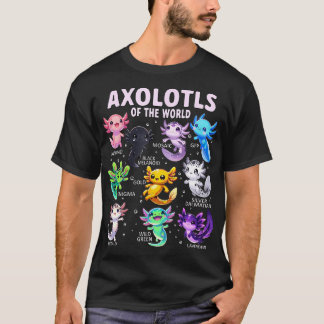 Camiseta Axolotl Kawaii Axolotls Del Mundo Axolotl Anima
