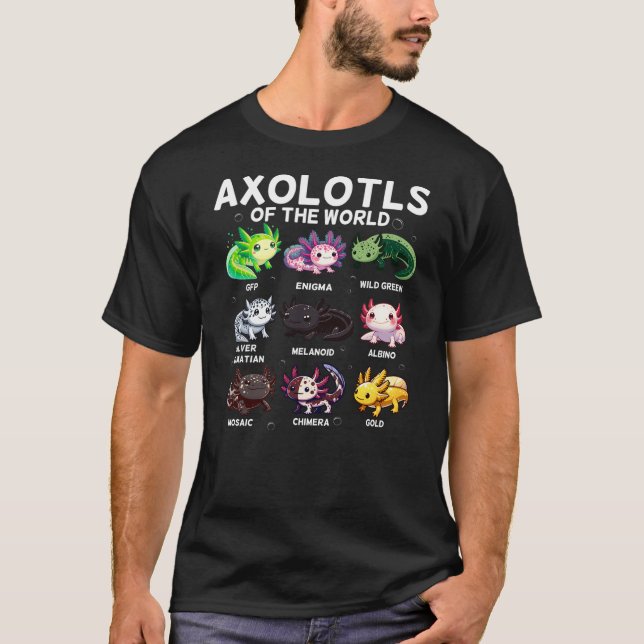 Camiseta Axolotl Kawaii Axolotls Of The World Axolotl Anima (Anverso)