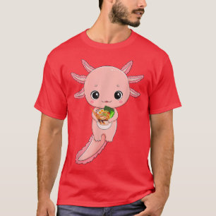 Camiseta Axolotl Kawaii comiendo fideos Ramen Anime niños n