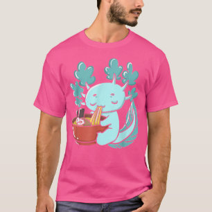 Camiseta Axolotl Kawaii comiendo fideos Ramen Chicas Anime 