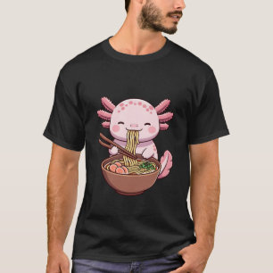 Camiseta Axolotl Kawaii Comiendo Ramen