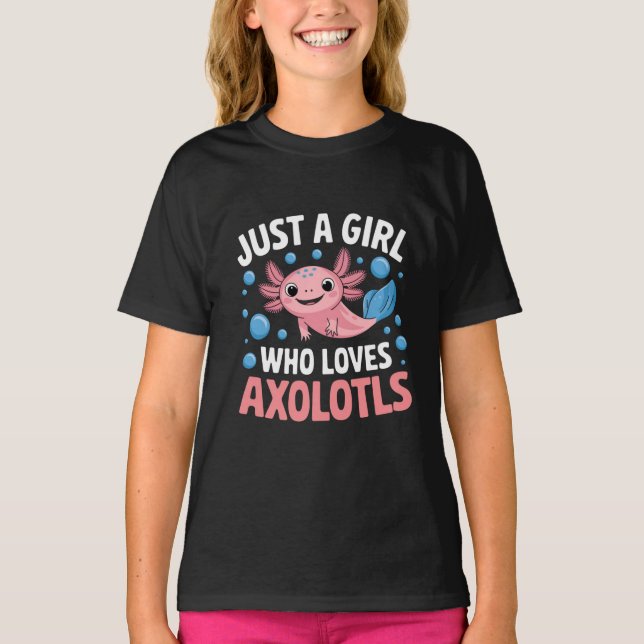 Camiseta Axolotl Kawaii Es Sólo Un Chica Que Ama A Axolotls (Anverso)
