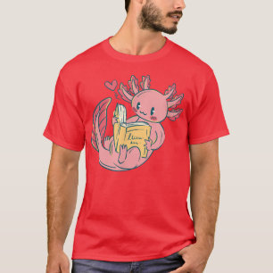 Camiseta Axolotl Leer libros Escuela Axolotls Kawaii Read B