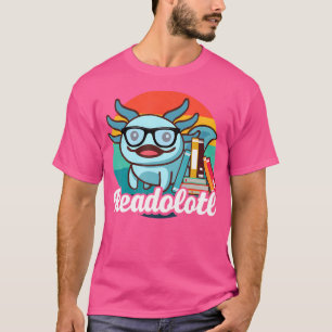 Camiseta Axolotl libro de lectura Ambystoma Mexicanum Blue 