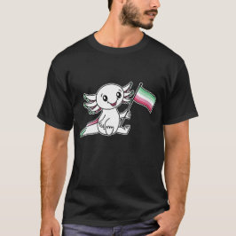 Camiseta Axolotl lindo con bandera del Orgullo Abrosexual L