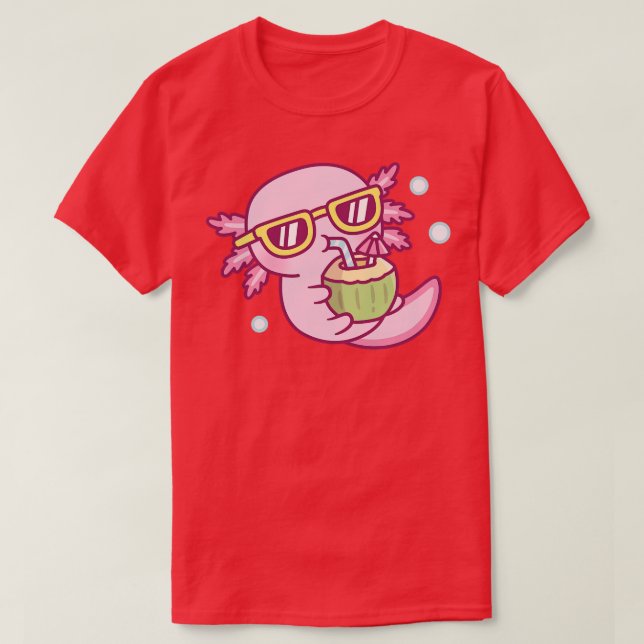 Camiseta Axolotl lindo g con agua de coco (Diseño del anverso)