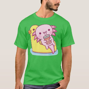 Camiseta Axolotl lindo g En Piscina Pato Flota Beber Burbuj