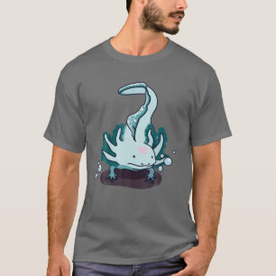 Camiseta Axolotl lindo Salamandra azul aplastado Axolotl