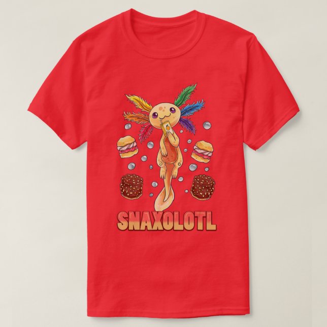 Camiseta Axolotl lindo Snaxolotl (123) (Diseño del anverso)