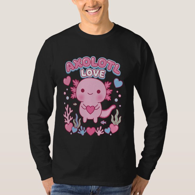 Camiseta Axolotl Love Kawaii Heart Salamander Underwater Aq (Anverso)