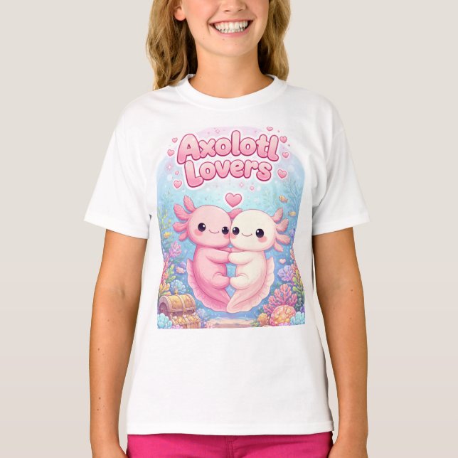 Camiseta Axolotl Lovers Cute Kawaii design T-Shirt (Anverso)