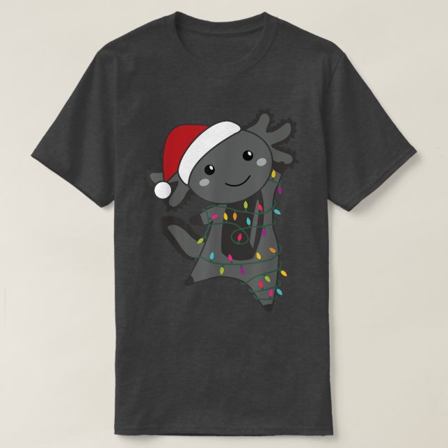 Camiseta Axolotl Merry Christmas Fairy Lights Sweet Animals (Diseño del anverso)