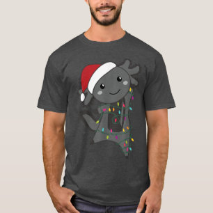 Camiseta Axolotl Merry Christmas Fairy Lights Sweet Animals