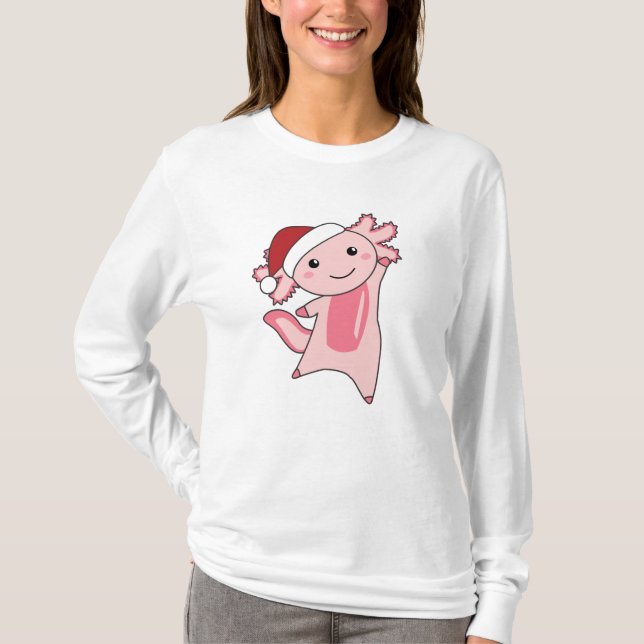 Camiseta Axolotl Merry Christmas Winter Animals Axolotls (Anverso)