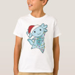 Camiseta Axolotl Merry Christmas Winter Animals Axolotls<br><div class="desc">El axolotl para Navidades con luces de hadas. Animales divertidos con regalos y nieve para las vacaciones. También es gracioso para los Navidades en julio. Los Axolotls son animales lindos y perfectos para los Navidades.</div>