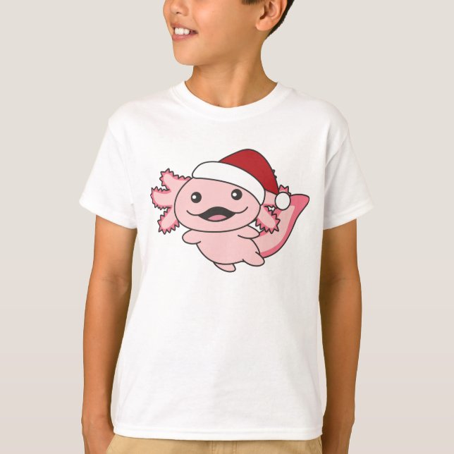 Camiseta Axolotl Merry Christmas Winter Axolotl (Anverso)